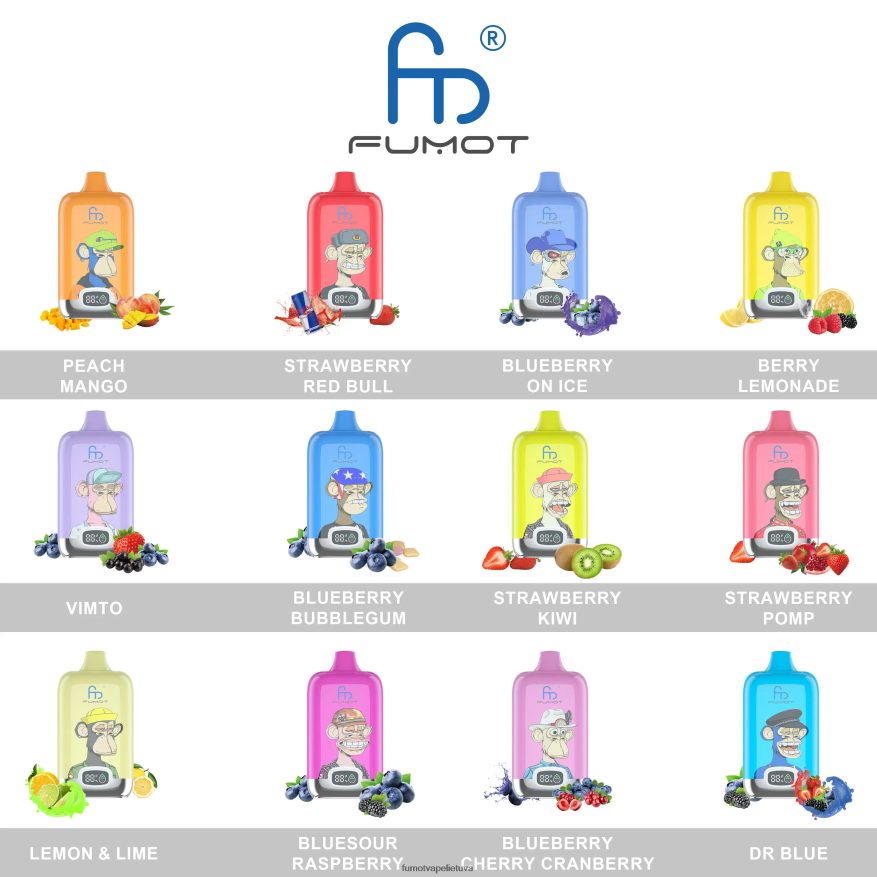 Fumot Digital Box 12000 vienkartinių vape pod - 20ml (1 vnt.) bingo simpatija 4F628J114 Fumot Vape Price