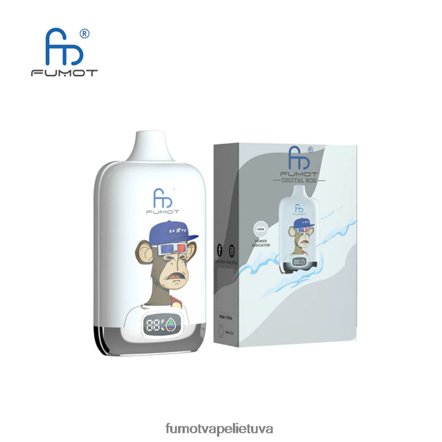 Fumot Digital Box 12000 vienkartinių vape pod - 20ml (1 vnt.) mėlynių kivių 4F628J119 Fumot Store