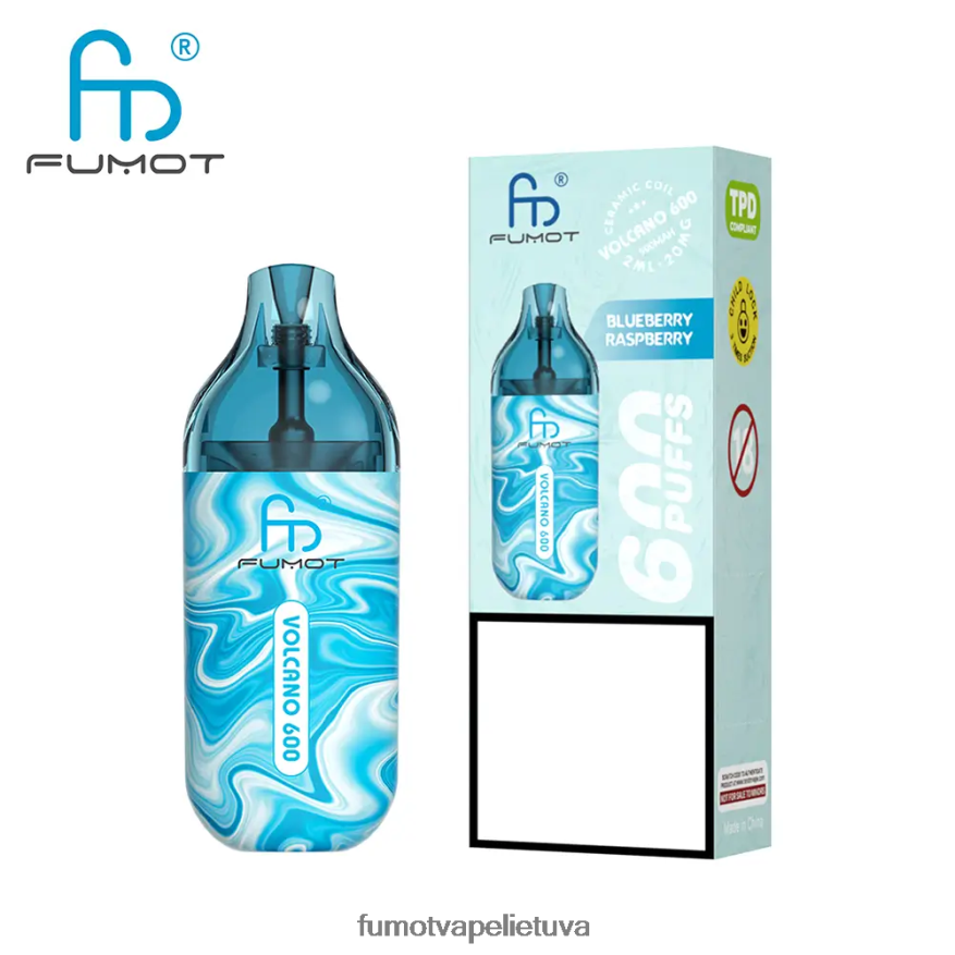 Fumot Volcano 600 tpd suderinamas vienkartinis garintuvas - 2 ml (3 dalių rinkinys) braškinis arbūzas 4F628J300 Fumot Vape Flavours