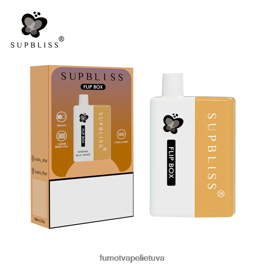 Fumot Supbliss Flip box 6000 keičiamas vape rinkinys - 10ml (1 vnt.) mėlynių aviečių 4F628J332 Fumot Vapes