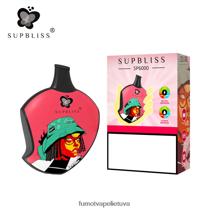 Fumot Supbliss Sp6000 vienkartinė vape pod - 12ml (1 vnt.) braškinis arbūzas 4F628J463 Fumot Vape Online Shop