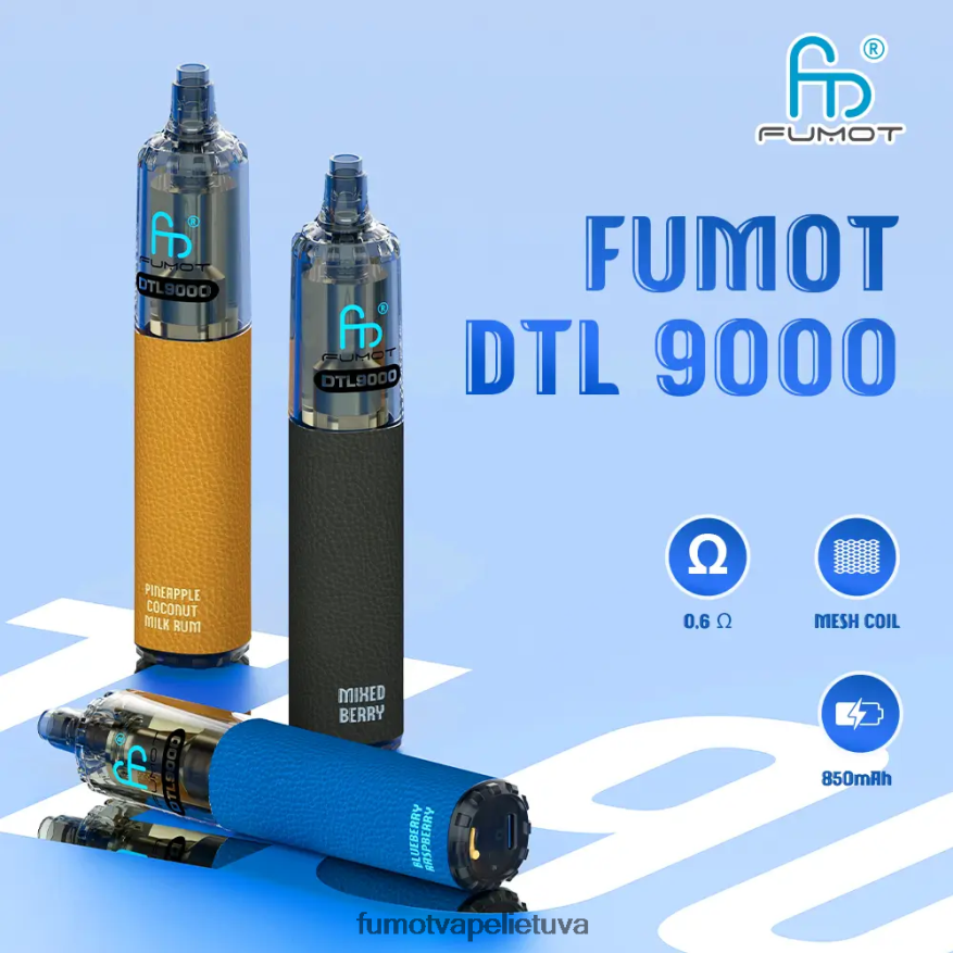 Fumot DTL vienkartinis vape rašiklis 9000-18ml (1 vnt.) vynuogių energija 4F628J376 Fumot Vape Sale