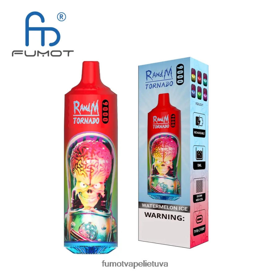 Fumot Tornado vienkartinis vape rašiklis 9000 - 18ml (1 vnt.) ledo pop 4F628J38 Fumot Technology