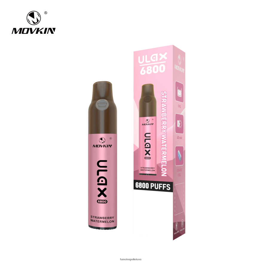 Fumot Movkin Ulax 6800 vienkartinis vape, keraminė ritė - 8ml (1 vnt.) bananų ledas 4F628J316 Fumot Vape Sale