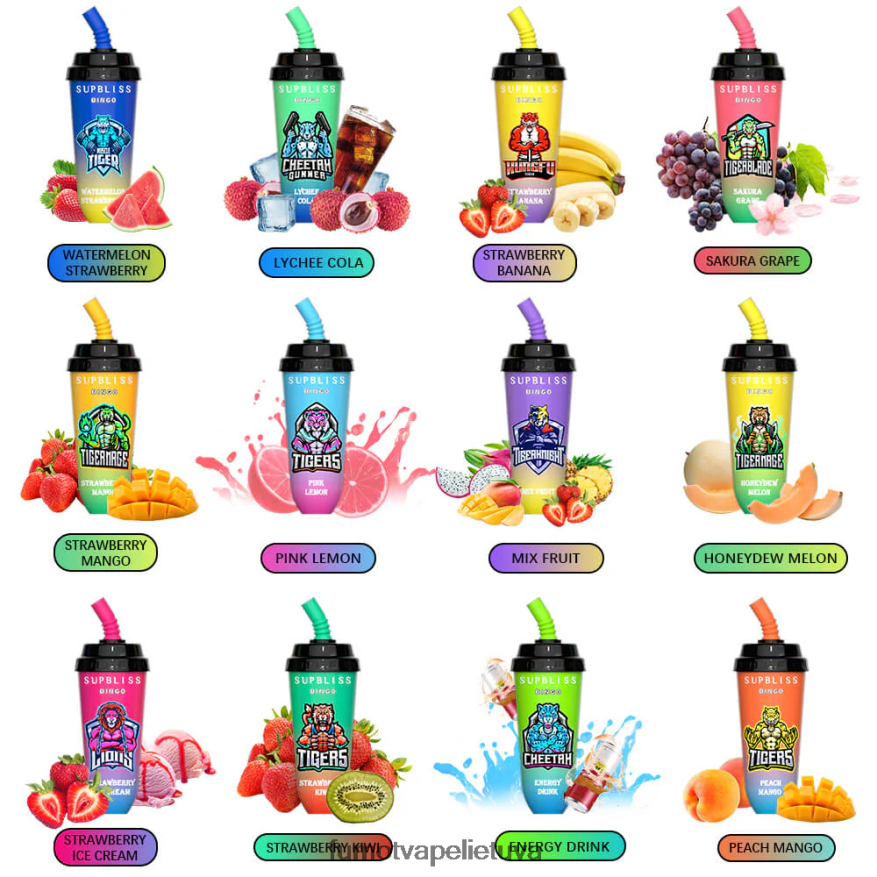 Fumot Supbliss Bingo 16 ml 8000 vienkartinis vape pod prietaisas (1 vnt.) arbūzas 4F628J412 Fumot Vapes