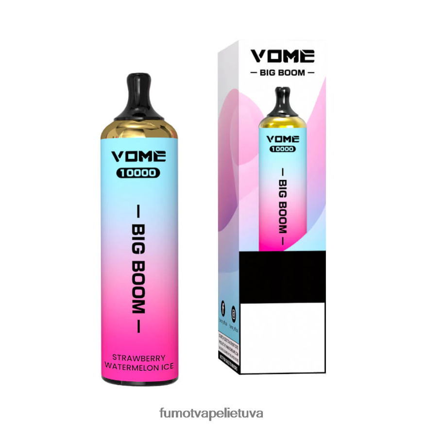 Fumot Vome Big Boom vienkartinis vape rašiklis 10000 - 20ml (1 vnt.) braškių arbūzų ledukai 4F628J446 Fumot Vape Sale