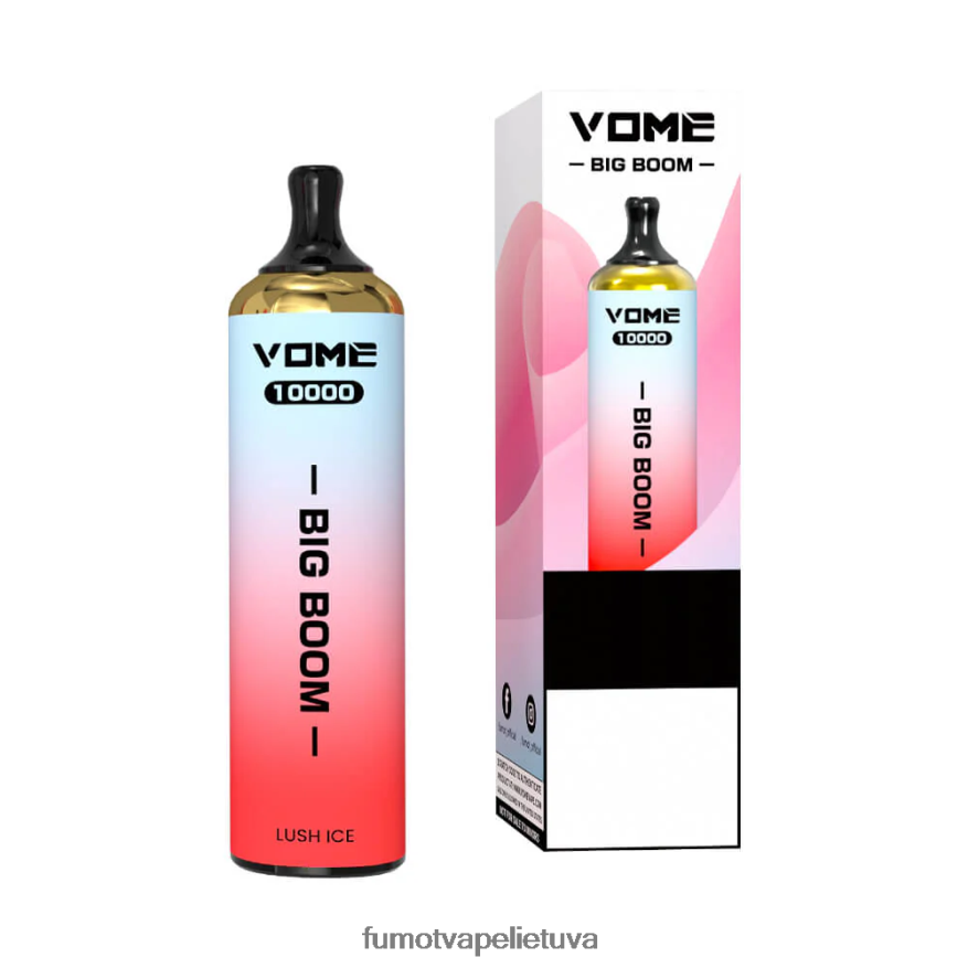 Fumot Vome Big Boom vienkartinis vape rašiklis 10000 - 20ml (1 vnt.) braškių arbūzų ledukai 4F628J446 Fumot Vape Sale