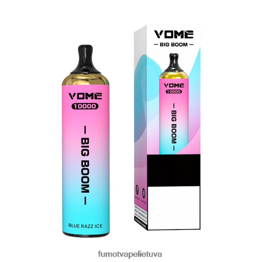 Fumot Vome Big Boom vienkartinis vape rašiklis 10000 - 20ml (1 vnt.) braškių arbūzų ledukai 4F628J446 Fumot Vape Sale