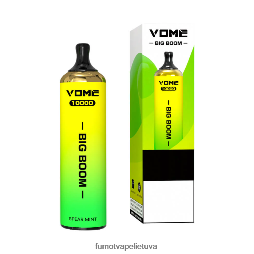 Fumot Vome Big Boom vienkartinis vape rašiklis 10000 - 20ml (1 vnt.) braškių arbūzų ledukai 4F628J446 Fumot Vape Sale