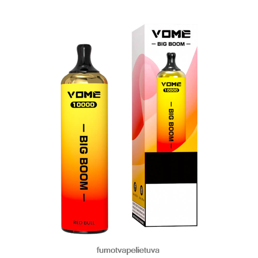 Fumot Vome Big Boom vienkartinis vape rašiklis 10000 - 20ml (1 vnt.) braškių arbūzų ledukai 4F628J446 Fumot Vape Sale