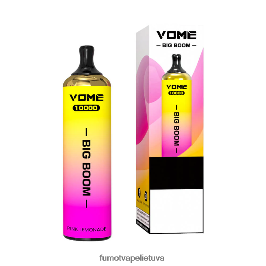 Fumot Vome Big Boom vienkartinis vape rašiklis 10000 - 20ml (1 vnt.) braškių ledų 4F628J440 Fumot Vape Flavours