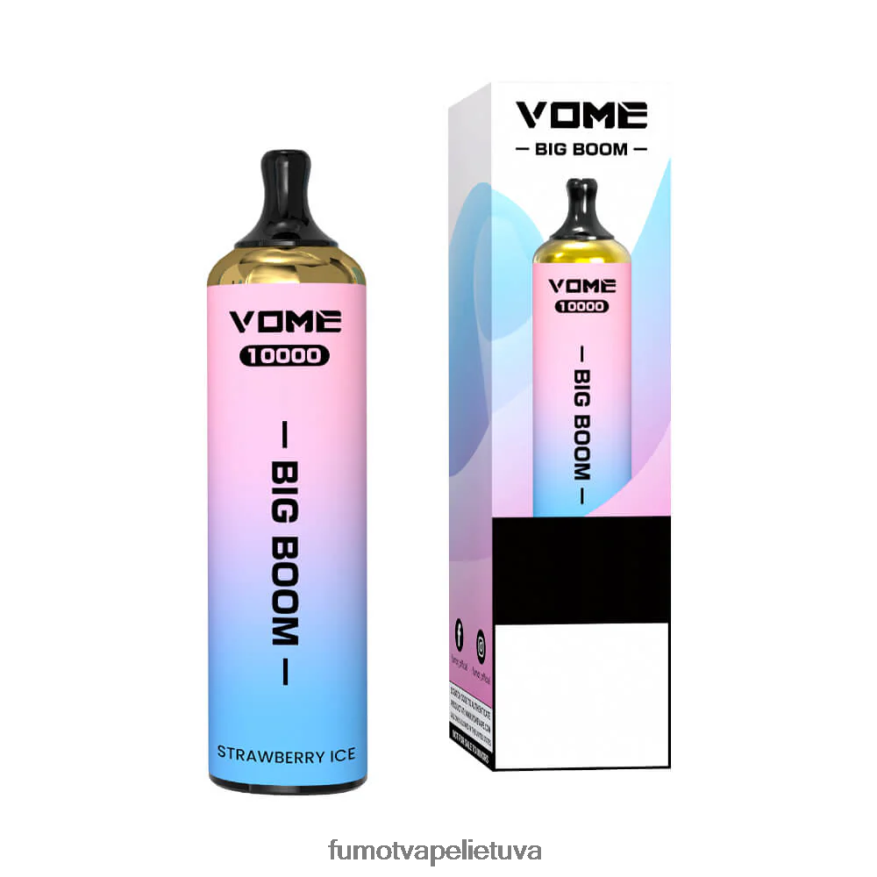 Fumot Vome Big Boom vienkartinis vape rašiklis 10000 - 20ml (1 vnt.) braškių ledų 4F628J440 Fumot Vape Flavours