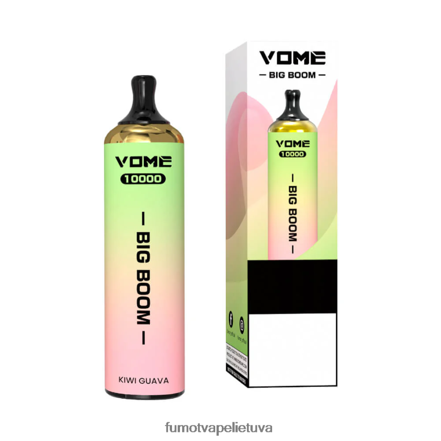 Fumot Vome Big Boom vienkartinis vape rašiklis 10000 - 20ml (1 vnt.) braškių ledų 4F628J440 Fumot Vape Flavours